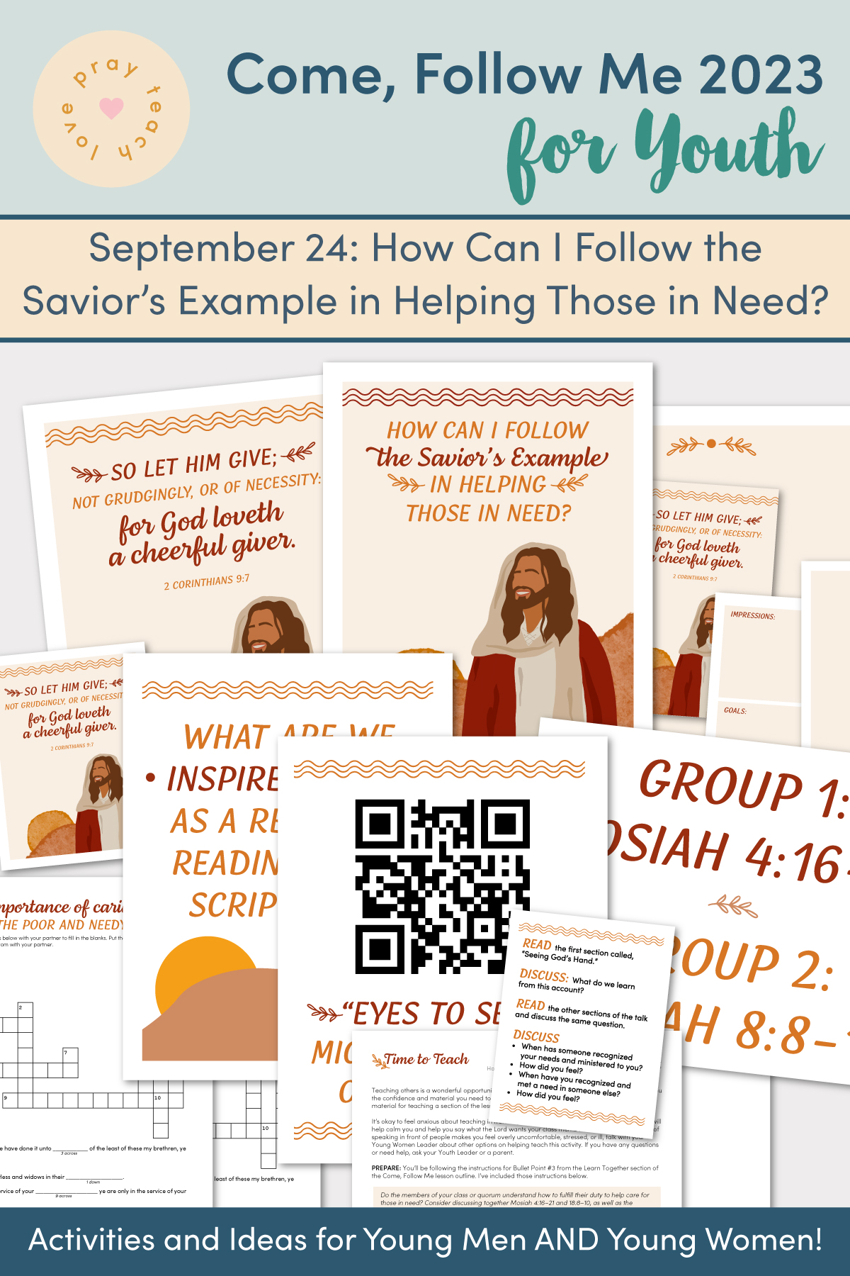 Come, Follow Me for Youth 2023 - September 24 How Can I Follow the Savior’s Example in Helping Those in Need? Printable Lesson Packet for 2 Corinthians 8-13