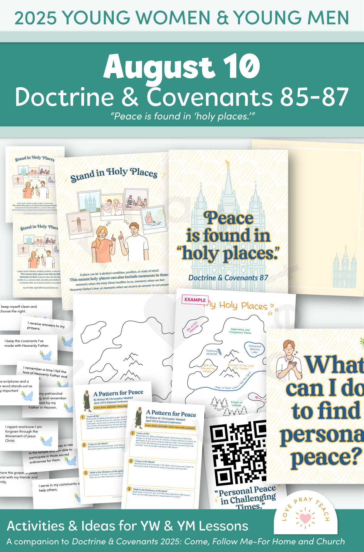 Young Women and Young Men 2025 Printable Lesson Pack for August 4–10: “Stand Ye in Holy Places” Doctrine and Covenants 85–87, A Companion Guide to the Come, Follow Me Program