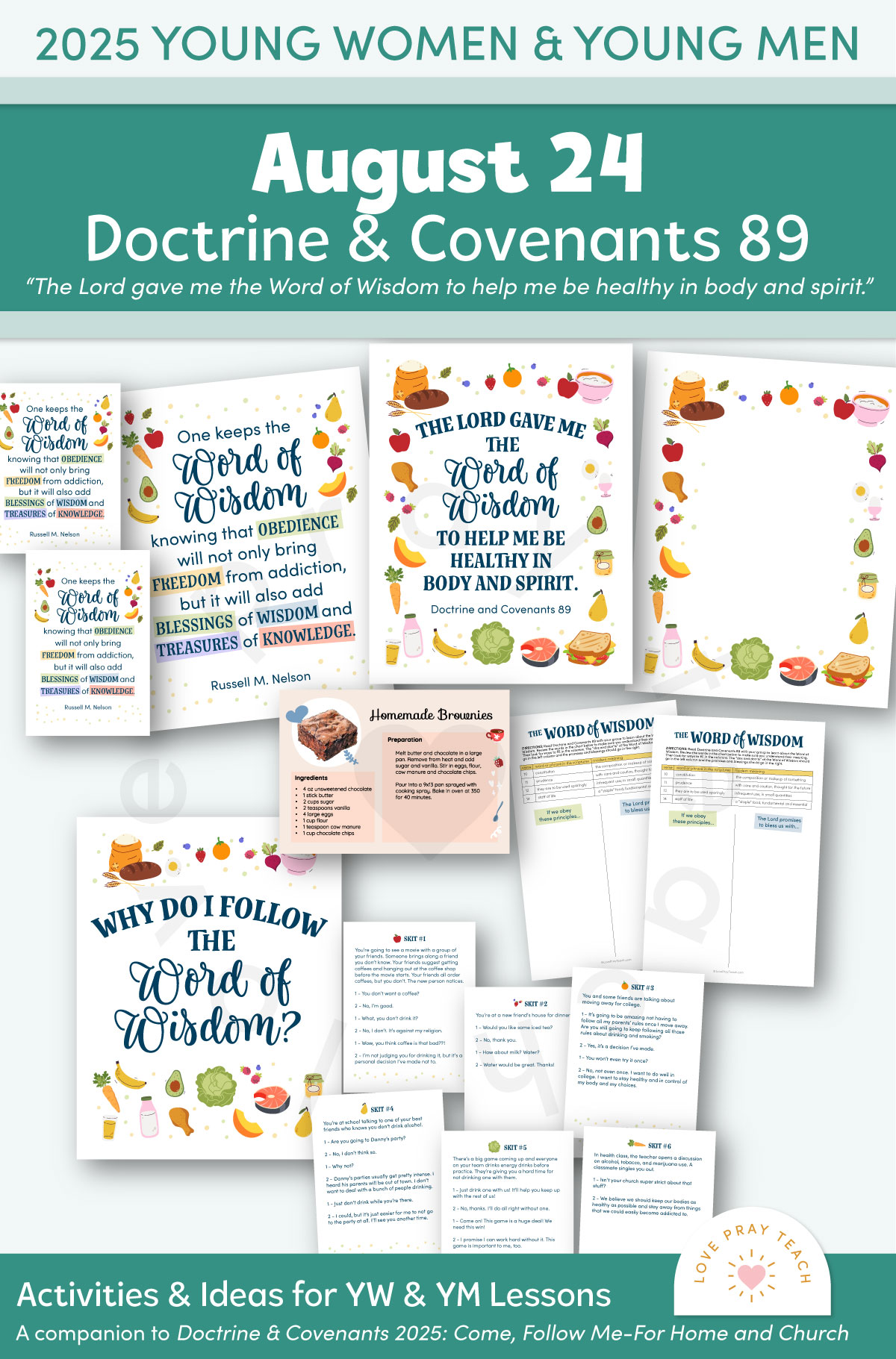 Young Women and Young Men 2025 Printable Lesson Pack for August 18–24: “A Principle with Promise” Doctrine and Covenants 89–92, A Companion Guide to the Come, Follow Me Program